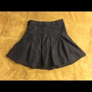 Cute Navy Suede Skirt